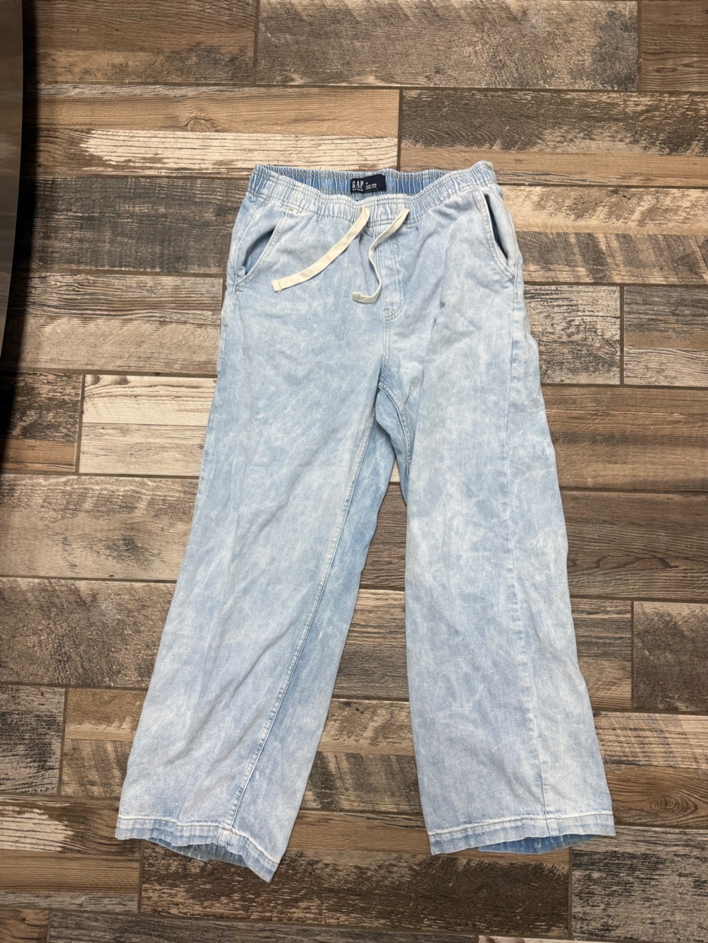 GAP Light Wash Boyfriend Drawstring Jeans